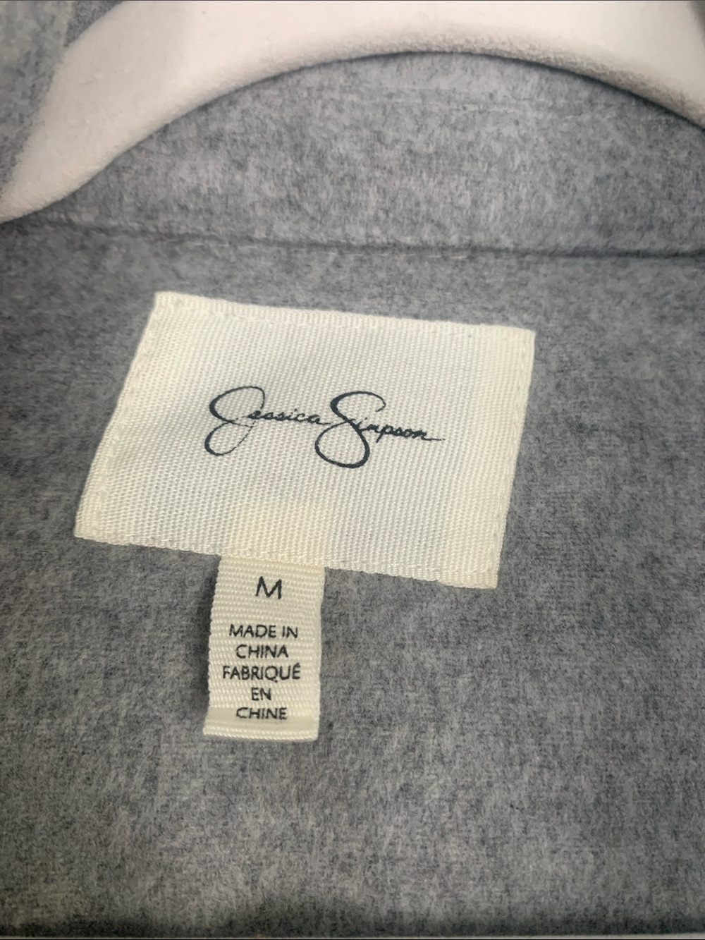 Jessica Simpson Gray Long Button-Front Trench Coat - Picture 2 of 6